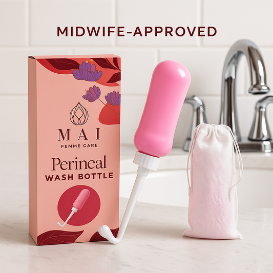 Upside‑Down Peri Bottle 450 ml – Angled Nozzle + Travel Bag – Postpartum/Menstrual/Elderly Care